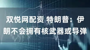 双悦网配资 特朗普：伊朗不会拥有核武器或导弹